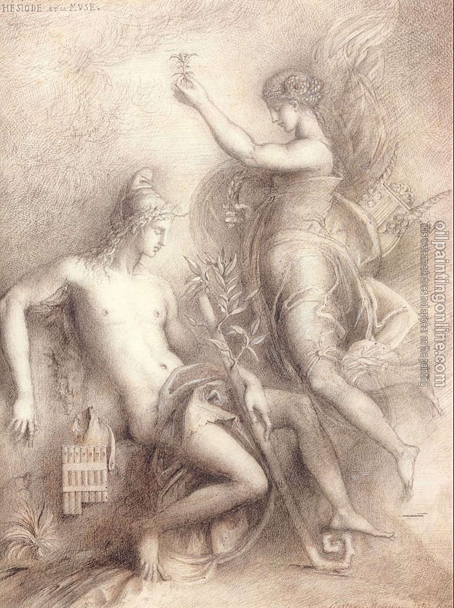 Moreau, Gustave - Hesiod and the Muse III